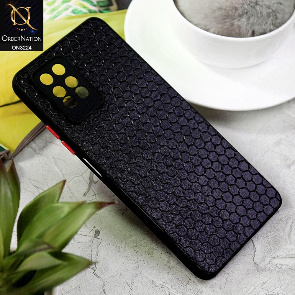Infinix Note 10 Pro Cover - Black - Hexagon Shape Hive Grid Pattern Tpu Soft Cases