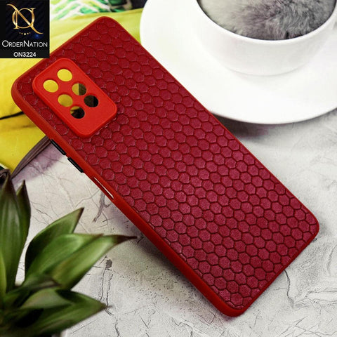 Infinix Note 10 Pro Cover - Red - Hexagon Shape Hive Grid Pattern Tpu Soft Cases
