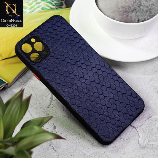 iPhone 11 Pro Max Cover - Blue - Hexagon Shape Hive Grid Pattern Tpu Soft Cases