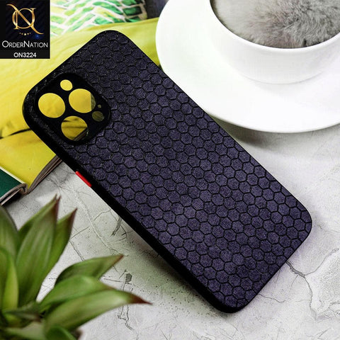 iPhone 12 Pro Max Cover - Black - Hexagon Shape Hive Grid Pattern Tpu Soft Cases