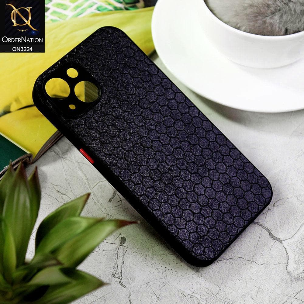 iPhone 13 Cover - Black - Hexagon Shape Hive Grid Pattern Tpu Soft Cases