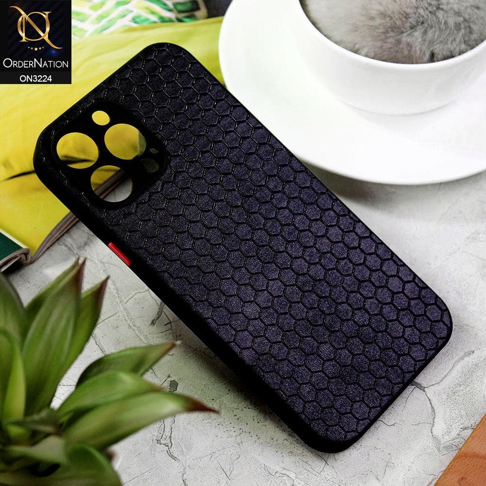 iPhone 13 Pro Cover - Black - Hexagon Shape Hive Grid Pattern Tpu Soft Cases