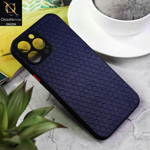 iPhone 13 Pro Cover - Blue - Hexagon Shape Hive Grid Pattern Tpu Soft Cases
