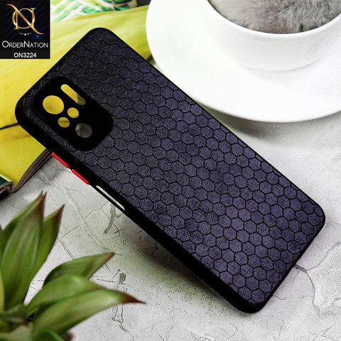 Xiaomi Redmi Note 10 4G Cover - Black - Hexagon Shape Hive Grid Pattern Tpu Soft Cases