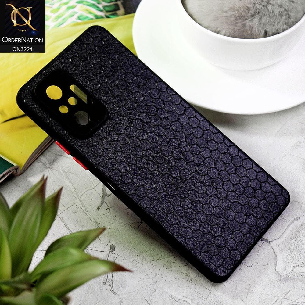 Xiaomi Redmi Note 10 Pro 4G Cover - Black - Hexagon Shape Hive Grid Pattern Tpu Soft Cases