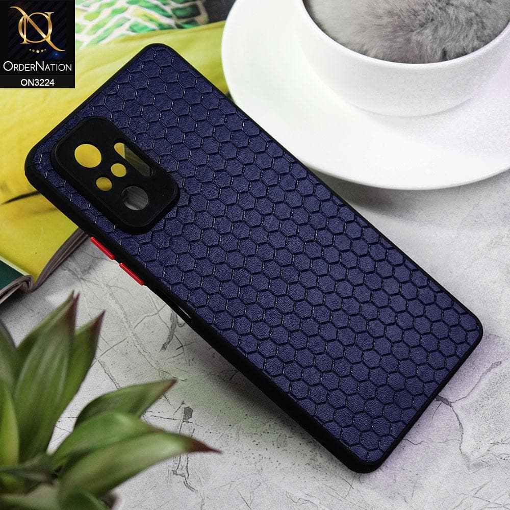 Xiaomi Redmi Note 10 Pro Max Cover - Blue - Hexagon Shape Hive Grid Pattern Tpu Soft Cases