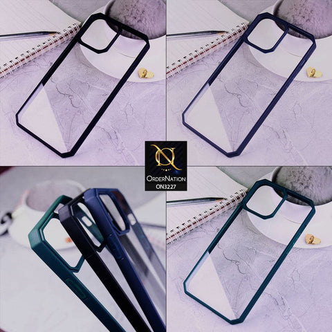 iPhone 12 Pro Max Cover - Green - Edge Corner Soft Border Clear Transparent Case