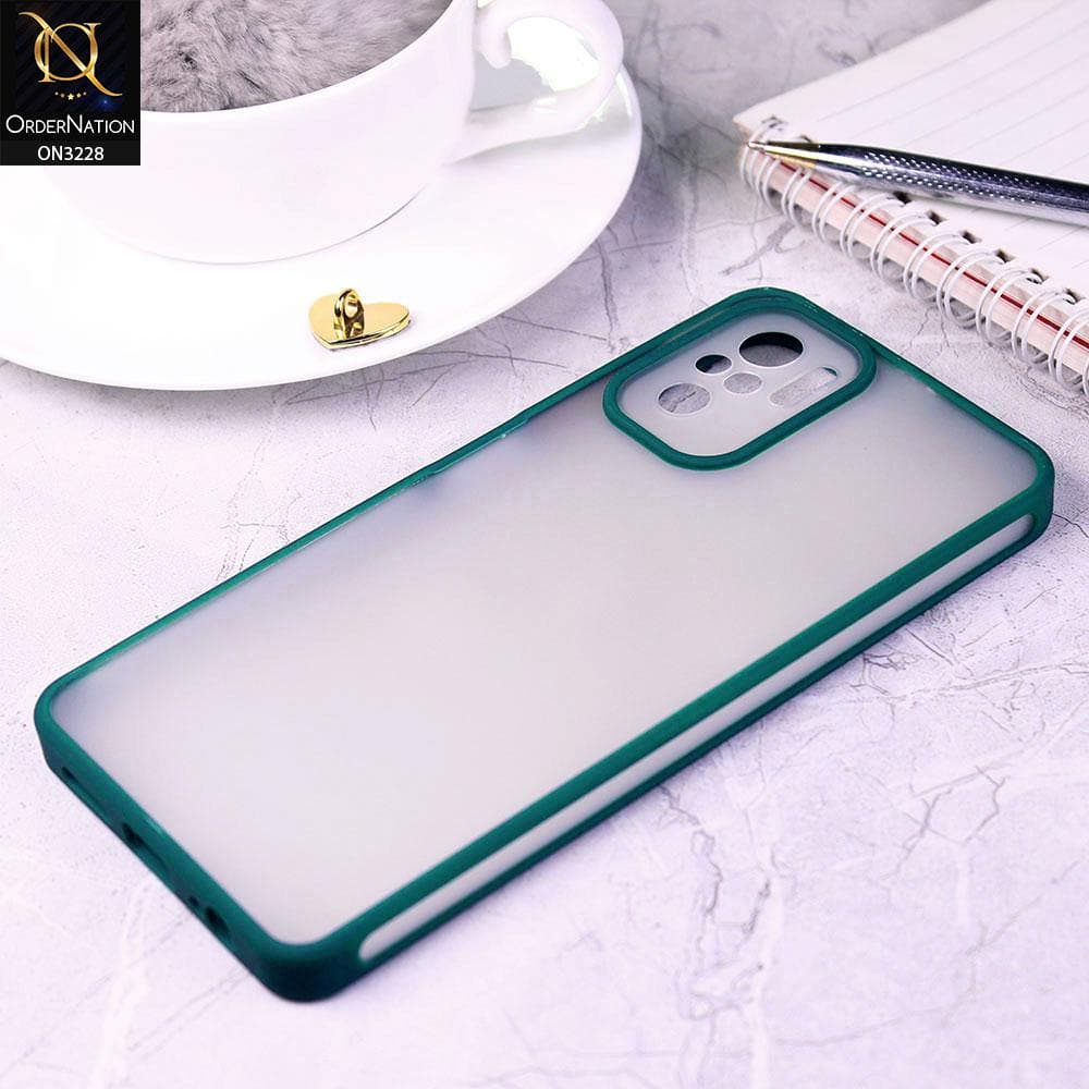 Xiaomi Redmi Note 10 4G Cover - Green - New Semi-Tranparant Matte Semi-Soft Shell Protective Case
