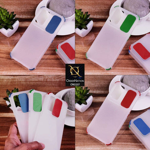 Vivo Y33s Cover - Dark Green - Soft Semi Transparent Camera Slider Case