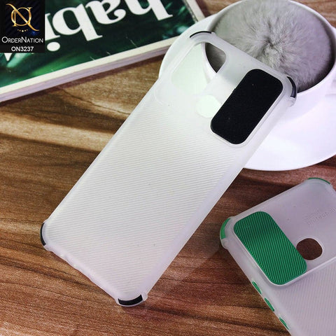 Infinix Hot 10 Play Cover - Black - Soft Semi Transparent Camera Slider Case
