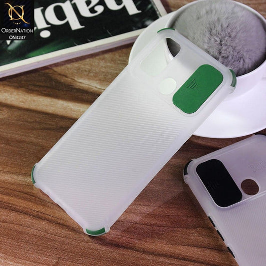 Tecno Spark 7 Cover - Dark Green - Soft Semi Transparent Camera Slider Case