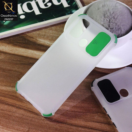 Tecno Spark 7 Cover - Light Green - Soft Semi Transparent Camera Slider Case