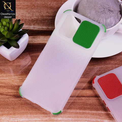 Vivo Y21 Cover - Green - Soft Semi Transparent Camera Slider Case