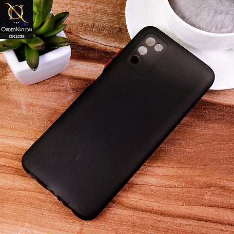 Samsung Galaxy A03s Cover - Black - Semi-Transparent Ultra Thin Color Button Soft Shell Case