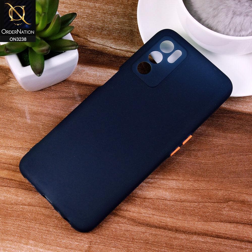 Oppo A16 Cover - Midnight Blue - Semi-Transparent Ultra Thin Color Button Soft Shell Case