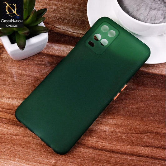 Oppo A54 4G Cover - Green - Semi-Transparent Ultra Thin Color Button Soft Shell Case