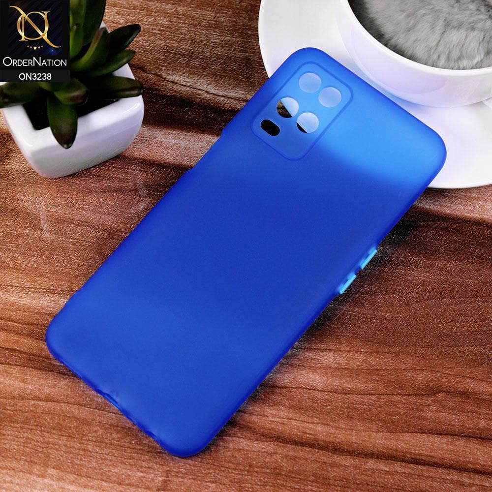 Oppo A54 4G Cover -  Light Blue - Semi-Transparent Ultra Thin Color Button Soft Shell Case