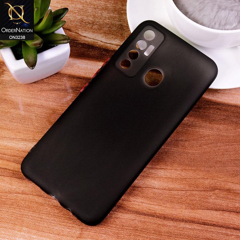 Tecno Camon 17 Cover - Black - Semi-Transparent Ultra Thin Color Button Soft Shell Case