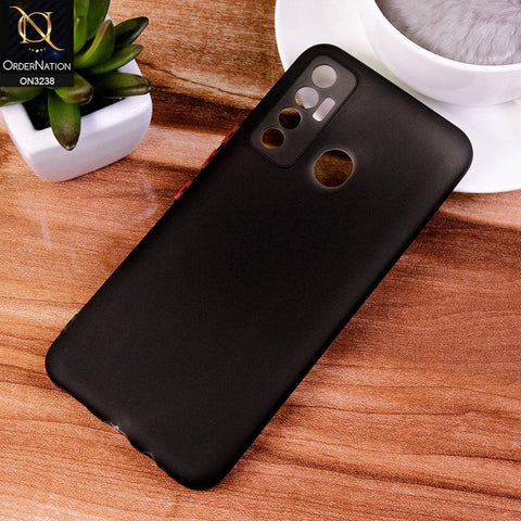 Tecno Camon 17 Cover - Black - Semi-Transparent Ultra Thin Color Button Soft Shell Case
