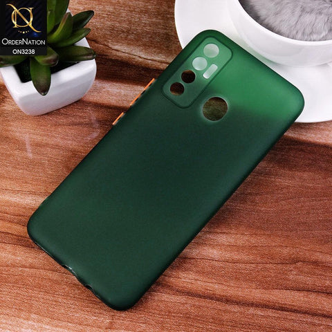 Tecno Camon 17 Cover - Green - Semi-Transparent Ultra Thin Color Button Soft Shell Case
