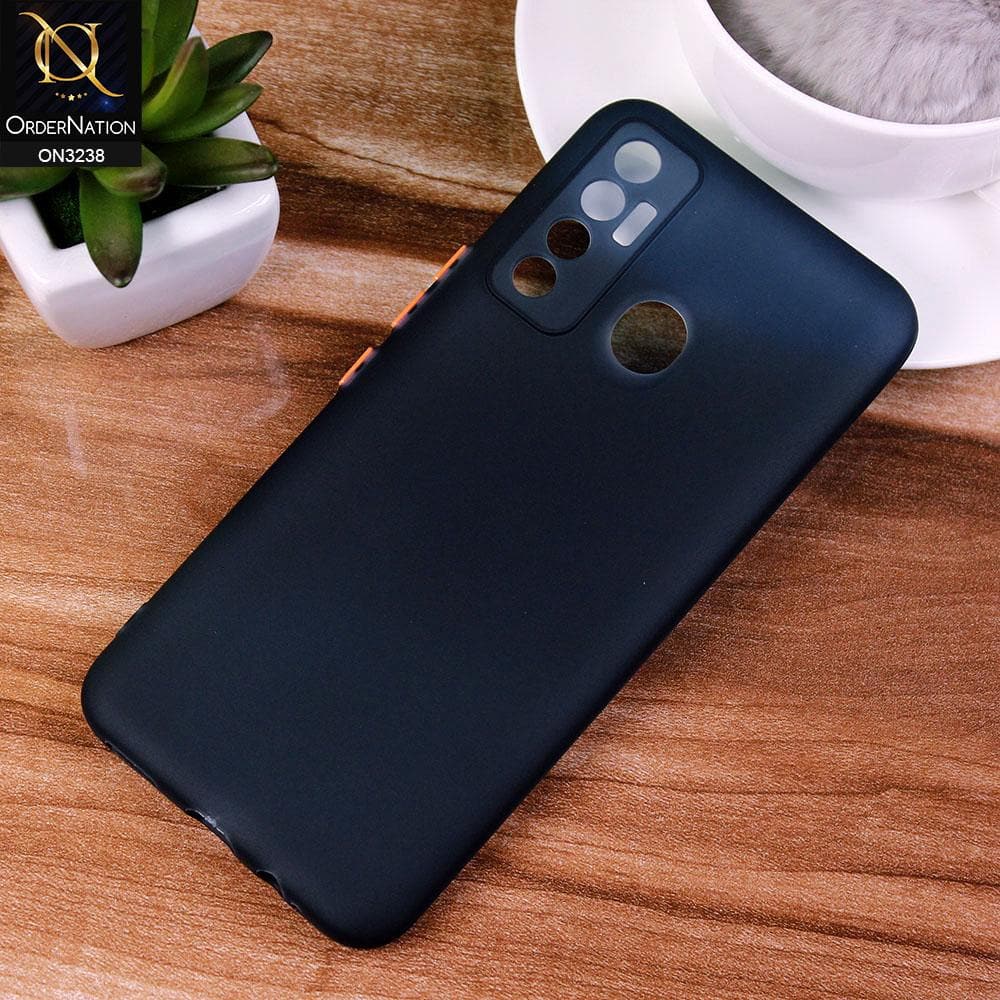 Tecno Camon 17 Cover - Midnight Blue - Semi-Transparent Ultra Thin Color Button Soft Shell Case