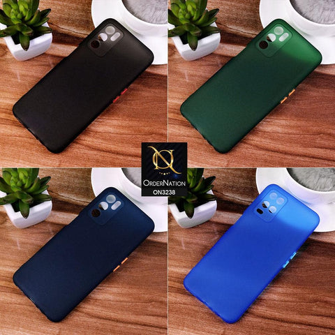 Tecno Camon 17 Cover - Midnight Blue - Semi-Transparent Ultra Thin Color Button Soft Shell Case