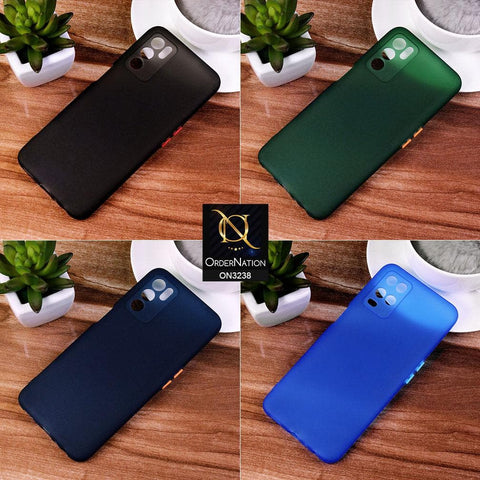 Infinix Hot 10i Cover - Green - Semi-Transparent Ultra Thin Color Button Soft Shell Case