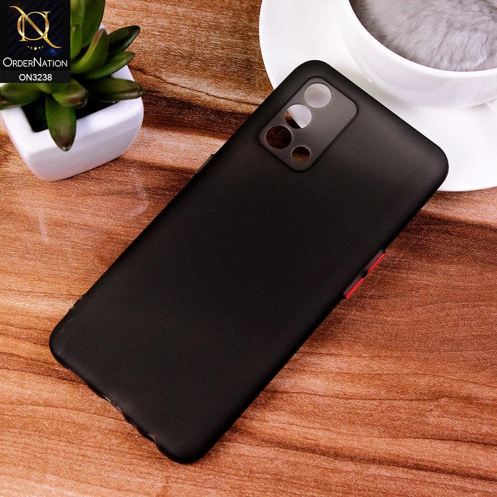 Oppo F19s Cover - Black - Semi-Transparent Ultra Thin Color Button Soft Shell Case
