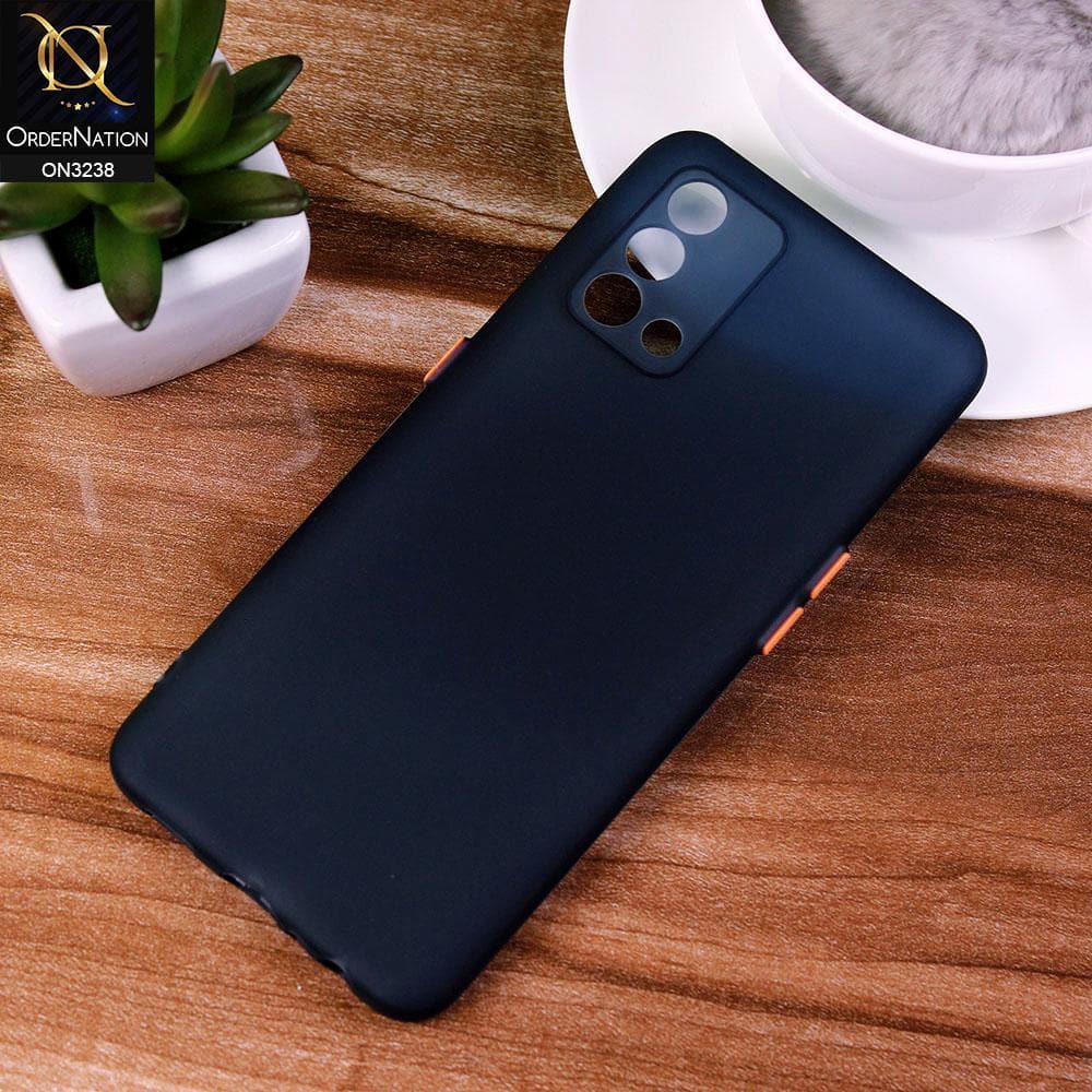 Oppo A95 4G Cover - Midnight Blue - Semi-Transparent Ultra Thin Color Button Soft Shell Case