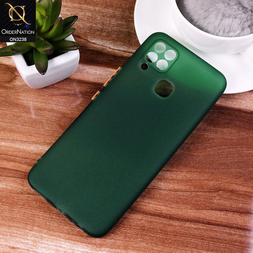 Infinix Hot 10s Cover - Green - Semi-Transparent Ultra Thin Color Button Soft Shell Case