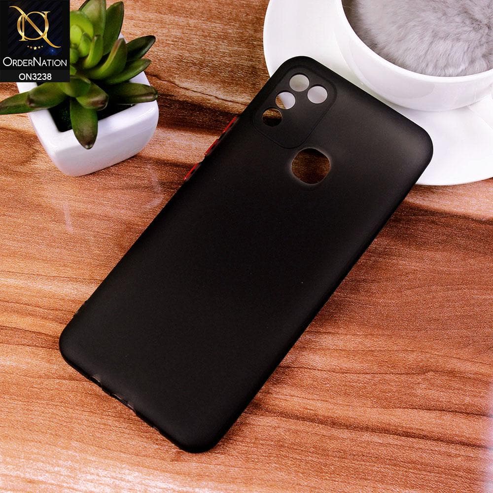 Infinix Hot 10 Play Cover - Black - Semi-Transparent Ultra Thin Color Button Soft Shell Case