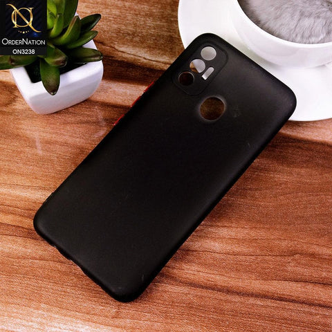Tecno Spark 7 Cover - Black - Semi-Transparent Ultra Thin Color Button Soft Shell Case