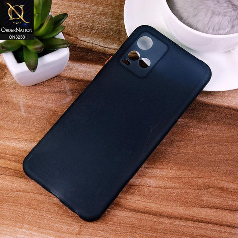 Vivo Y21s Cover - Midnight Blue - Semi-Transparent Ultra Thin Color Button Soft Shell Case