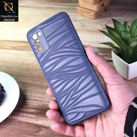 Samsung Galaxy A02s Cover - Blue - Wavy Lines Soft Silicone Camera Protection Cases