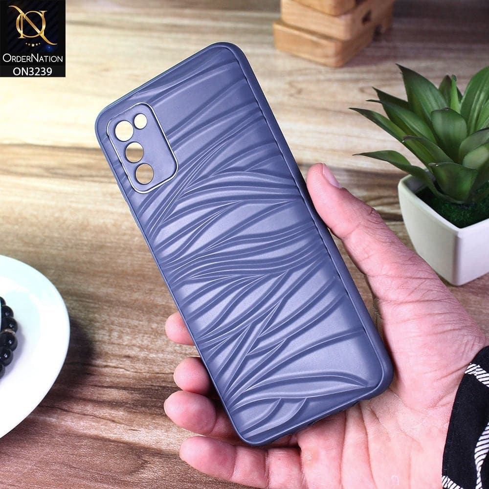 Samsung Galaxy A03s Cover - Blue - Wavy Lines Soft Silicone Camera Protection Cases