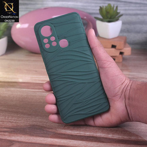 Infinix Hot 11s Cover - Green - Wavy Lines Soft Silicone Camera Protection Cases