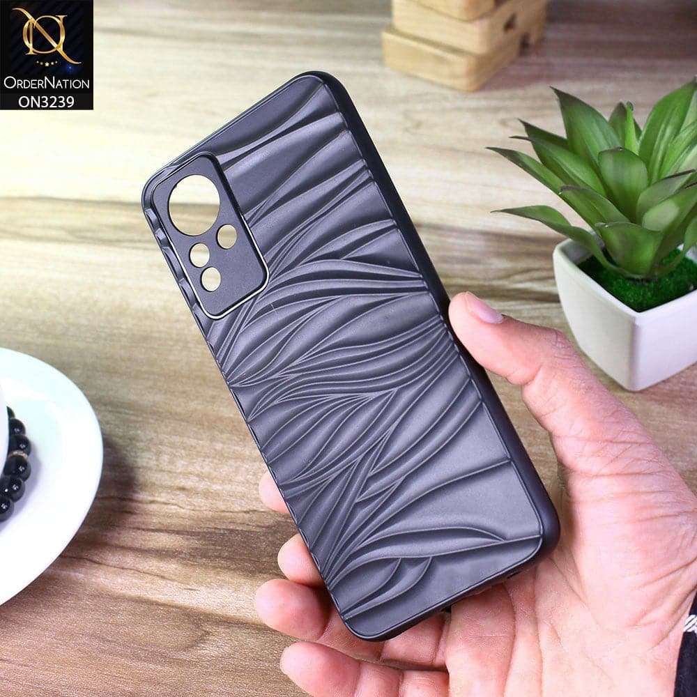 Infinix Note 11 Cover - Black - Wavy Lines Soft Silicone Camera Protection Cases
