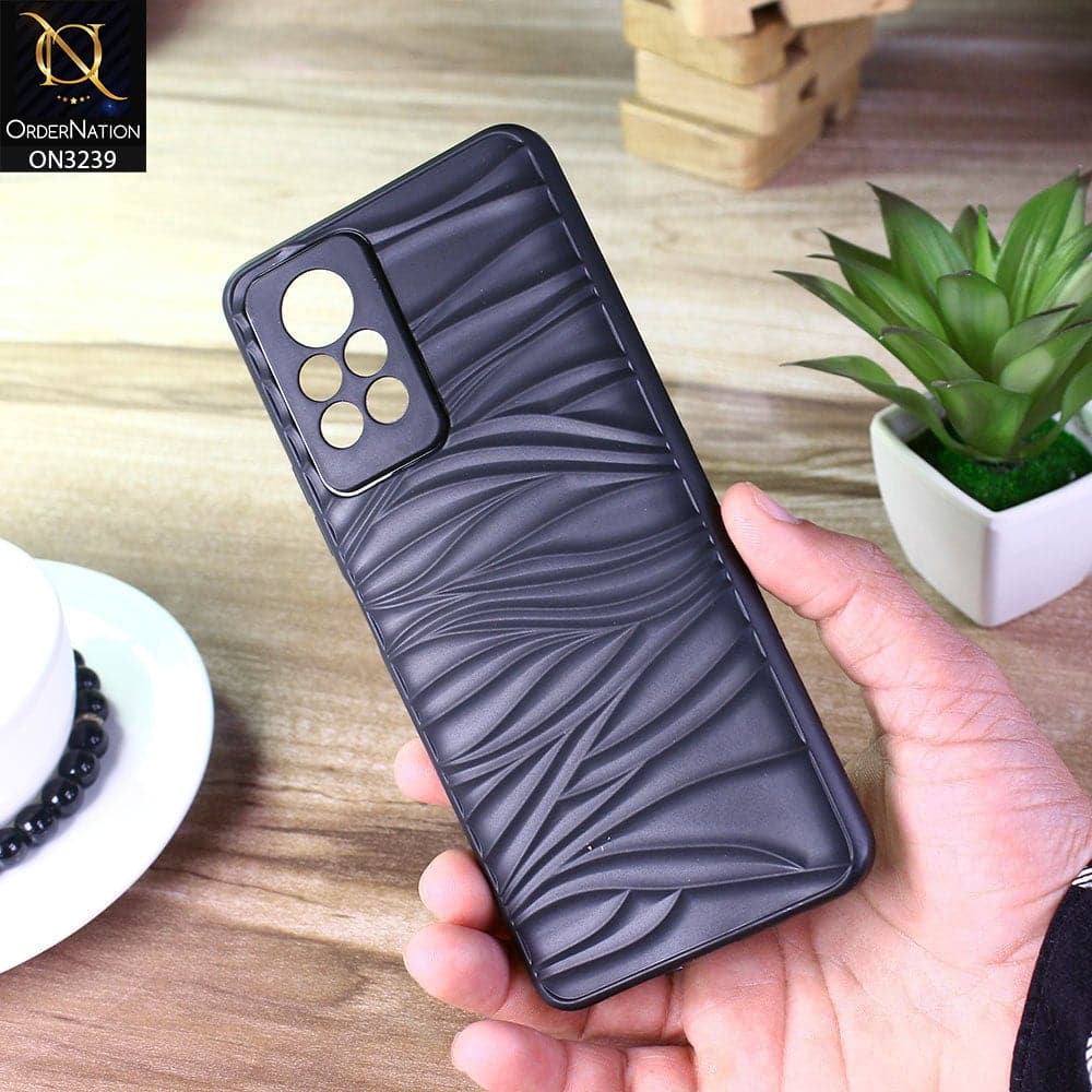 Infinix Note 11 Pro Cover - Black - Wavy Lines Soft Silicone Camera Protection Cases