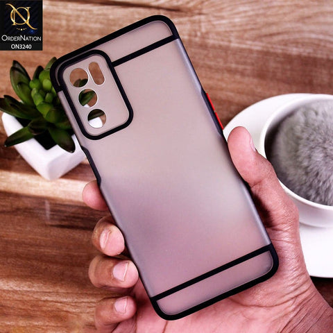 Oppo A16 Cover - Black - New Semi Tranparent Matte Soft Shell Camera Protection Case