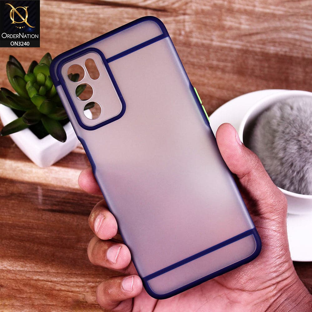 Oppo A16 Cover - Blue - New Semi Tranparent Matte Soft Shell Camera Protection Case