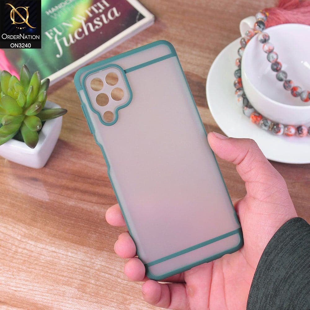 Samsung Galaxy A22 Cover - Green - New Semi Tranparent Matte Soft Shell Camera Protection Case