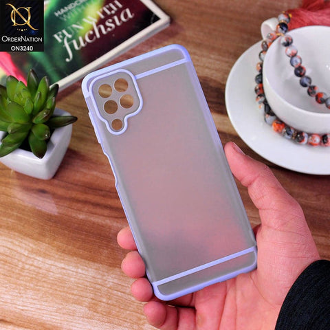 Samsung Galaxy M22 Cover - Purple - New Semi Tranparent Matte Soft Shell Camera Protection Case