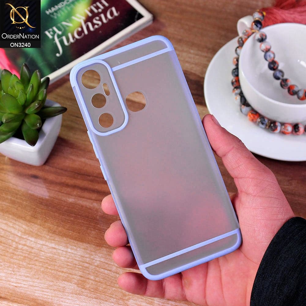 Infinix Hot 11 Cover - Purple - New Semi Tranparent Matte Soft Shell Camera Protection Case