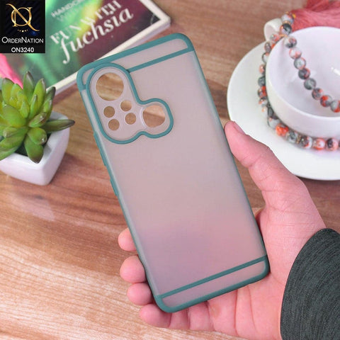 Infinix Hot 11s Cover - Green - New Semi Tranparent Matte Soft Shell Camera Protection Case