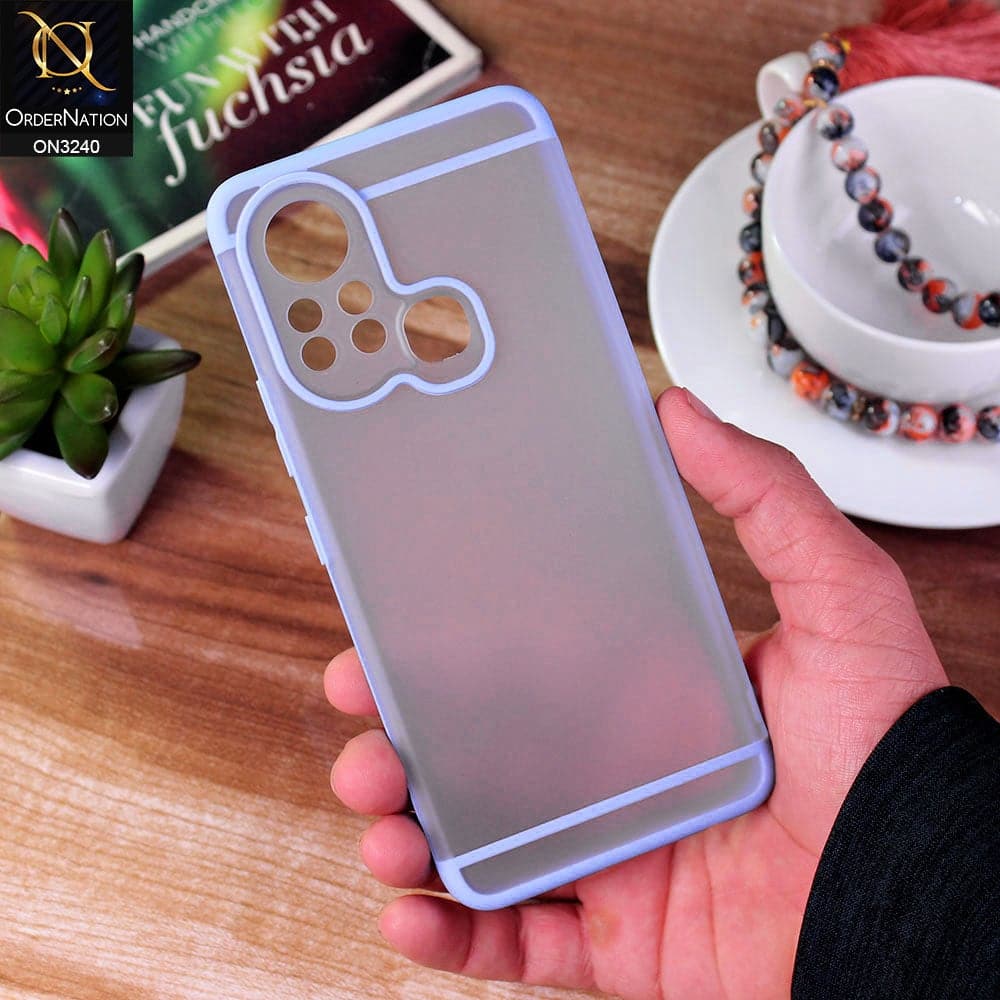 Infinix Hot 11s Cover - Purple - New Semi Tranparent Matte Soft Shell Camera Protection Case