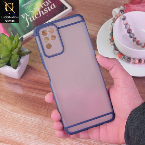 Infinix Note 10 Cover - Blue - New Semi Tranparent Matte Soft Shell Camera Protection Case