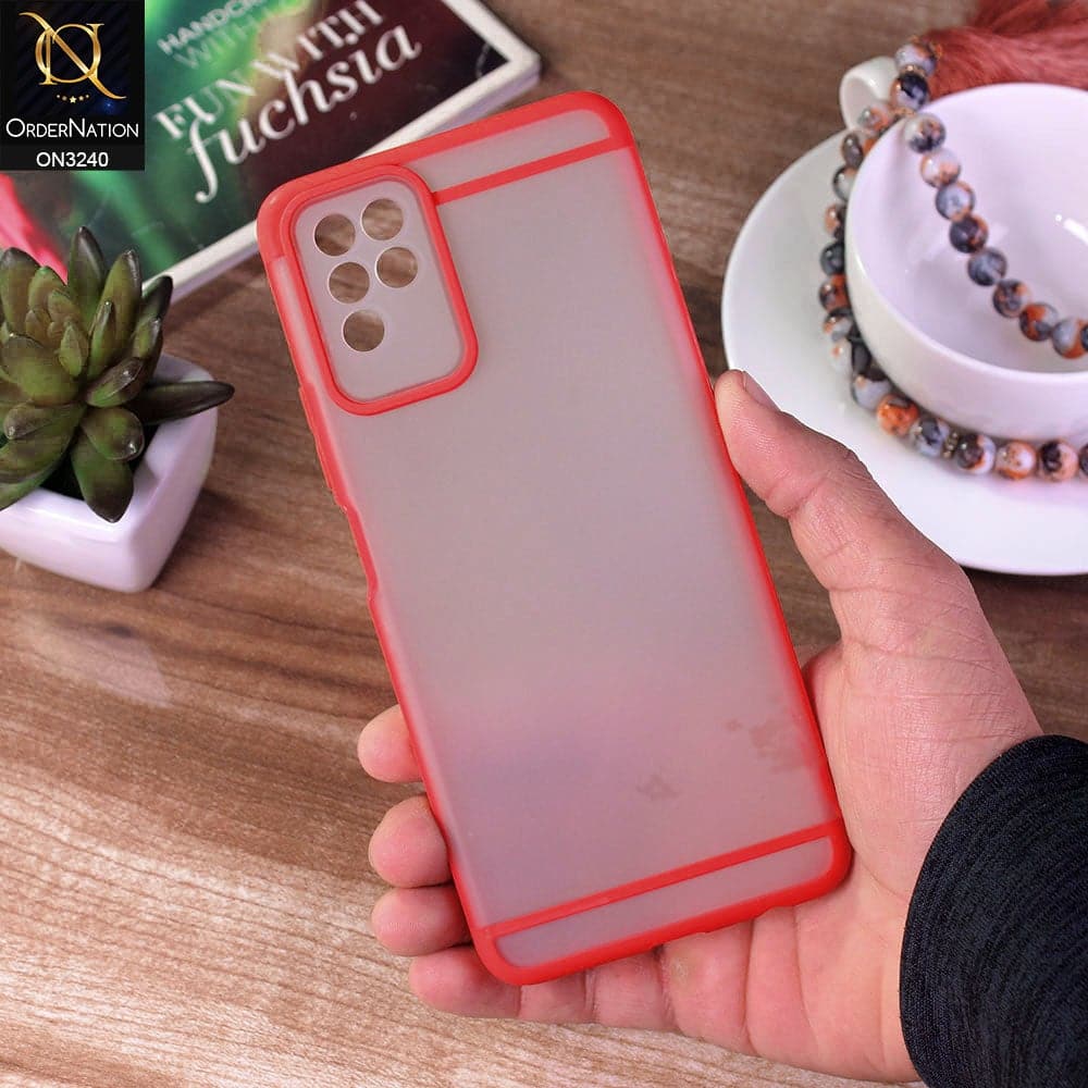 Infinix Note 10 Cover - Red - New Semi Tranparent Matte Soft Shell Camera Protection Case