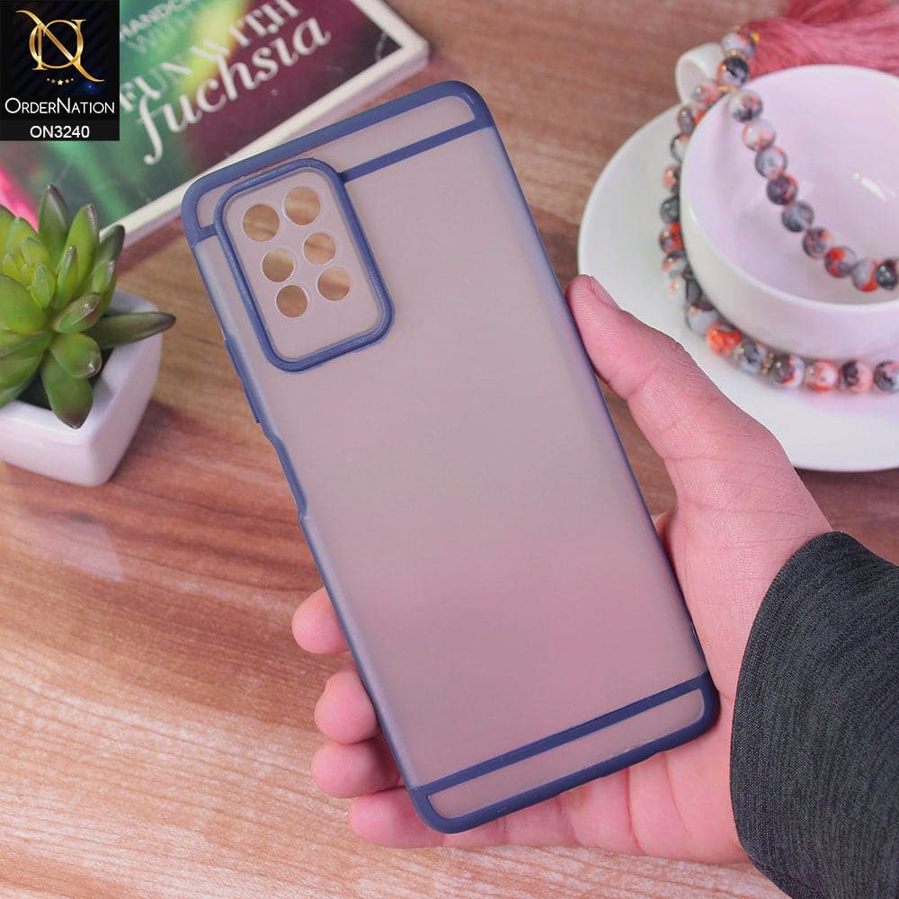 Infinix Note 10 Pro Cover - Blue - New Semi Tranparent Matte Soft Shell Camera Protection Case