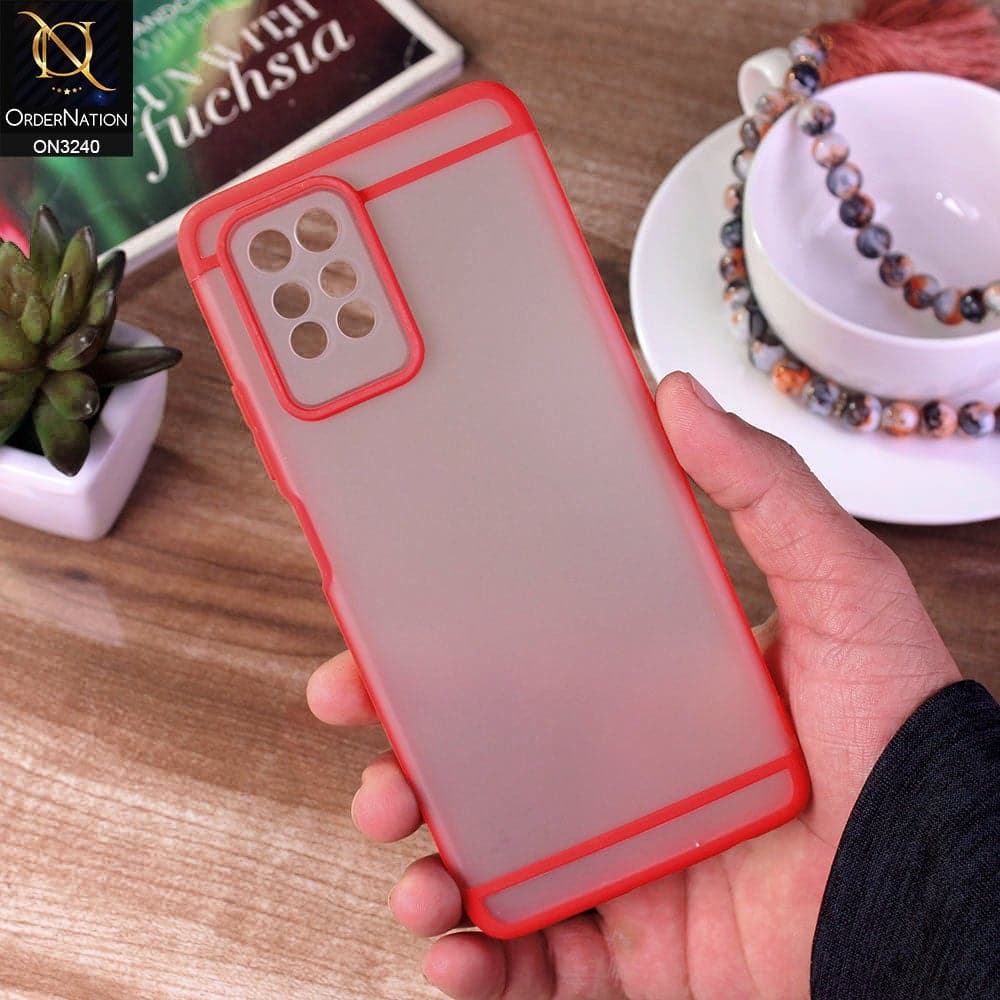 Infinix Note 10 Pro Cover - Red - New Semi Tranparent Matte Soft Shell Camera Protection Case