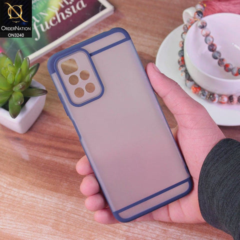 Xiaomi Redmi 10 Prime Cover - Blue - New Semi Tranparent Matte Soft Shell Camera Protection Case